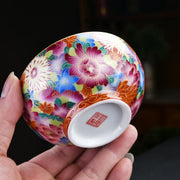 Load image into Gallery viewer, china tea cup--High-end tea set enamel master cup single cup female Kung Fu tea cup single tea cup large tea bowl ceramic
